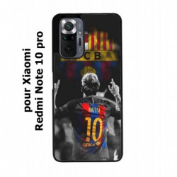 Coque noire pour Xiaomi Redmi Note 10 PRO Lionel Messi 10 FC Barcelone Foot