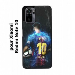 Coque noire pour Xiaomi Redmi Note 10 Lionel Messi FC Barcelone Foot