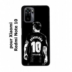 Coque noire pour Xiaomi Redmi Note 10 Lionel Messi FC Barcelone Foot