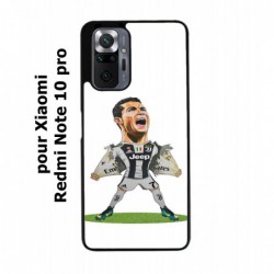 Coque noire pour Xiaomi Redmi Note 10 PRO Cristiano Ronaldo club foot Turin Football - Ronaldo super héros
