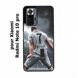 Coque noire pour Xiaomi Redmi Note 10 PRO Cristiano Ronaldo club foot Turin Football stade