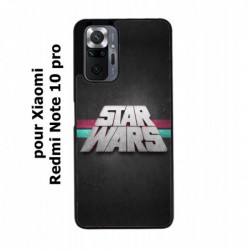Coque noire pour Xiaomi Redmi Note 10 PRO logo Stars Wars fond gris - légende Star Wars