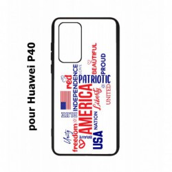 Coque noire pour Huawei P40 USA lovers - drapeau USA - patriot