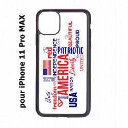Coque noire pour Iphone 11 PRO MAX USA lovers - drapeau USA - patriot