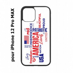 Coque noire pour Iphone 12 PRO MAX USA lovers - drapeau USA - patriot