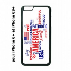 Coque noire pour IPHONE 6 PLUS/6S PLUS USA lovers - drapeau USA - patriot