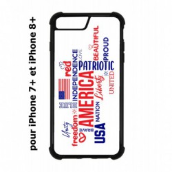 Coque noire pour IPHONE 7 PLUS/8 PLUS USA lovers - drapeau USA - patriot