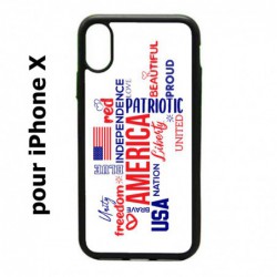 Coque noire pour IPHONE X et IPHONE XS USA lovers - drapeau USA - patriot