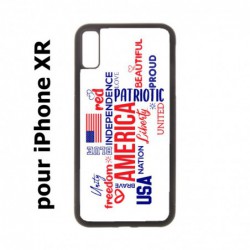 Coque noire pour iPhone XR USA lovers - drapeau USA - patriot