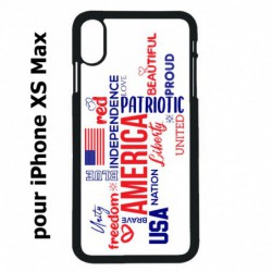 Coque noire pour iPhone XS Max USA lovers - drapeau USA - patriot