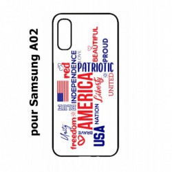 Coque noire pour Samsung Galaxy A02 USA lovers - drapeau USA - patriot