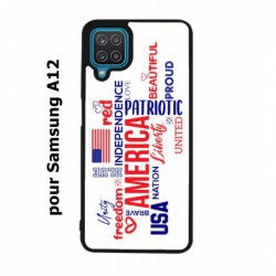 Coque noire pour Samsung Galaxy A12 USA lovers - drapeau USA - patriot