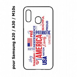 Coque noire pour Samsung Galaxy A20 / A30 / M10S USA lovers - drapeau USA - patriot