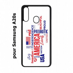 Coque noire pour Samsung Galaxy A20s USA lovers - drapeau USA - patriot