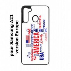 Coque noire pour Samsung Galaxy A21 USA lovers - drapeau USA - patriot