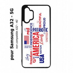 Coque noire pour Samsung Galaxy A32 - 5G USA lovers - drapeau USA - patriot