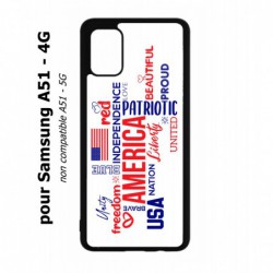 Coque noire pour Samsung Galaxy A51 - 4G USA lovers - drapeau USA - patriot