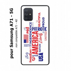 Coque noire pour Samsung Galaxy A71 - 5G USA lovers - drapeau USA - patriot