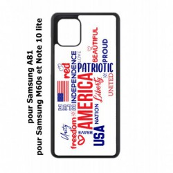 Coque noire pour Samsung Galaxy Note 10 lite USA lovers - drapeau USA - patriot