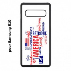 Coque noire pour Samsung Galaxy S10 USA lovers - drapeau USA - patriot