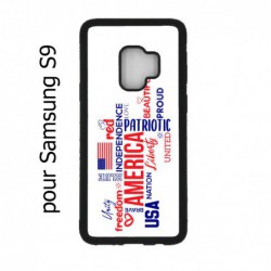 Coque noire pour Samsung Galaxy S9 USA lovers - drapeau USA - patriot