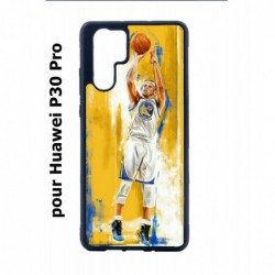 Coque noire pour Huawei P30 Pro Stephen Curry Golden State Warriors Shoot Basket