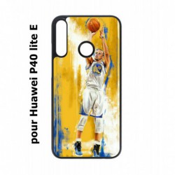 Coque noire pour Huawei P40 Lite E Stephen Curry Golden State Warriors Shoot Basket