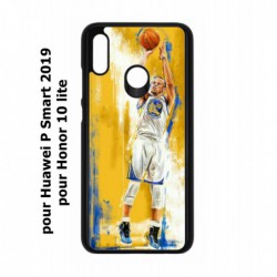 Coque noire pour Huawei P Smart 2019 Stephen Curry Golden State Warriors Shoot Basket