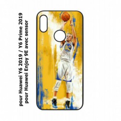 Coque noire pour Huawei Y6 2019 / Y6 Prime 2019 Stephen Curry Golden State Warriors Shoot Basket