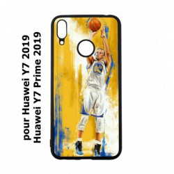 Coque noire pour Huawei Y7 2019 / Y7 Prime 2019 Stephen Curry Golden State Warriors Shoot Basket