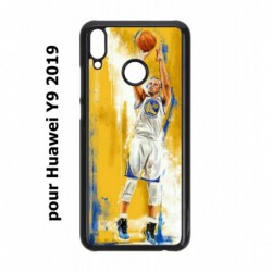 Coque noire pour Huawei Y9 2019 Stephen Curry Golden State Warriors Shoot Basket