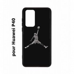 Coque noire pour Huawei P40 Michael Jordan 23 shoot Chicago Bulls Basket