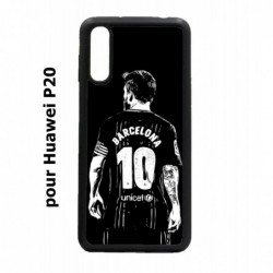 Coque noire pour Huawei P20 Lionel Messi FC Barcelone Foot