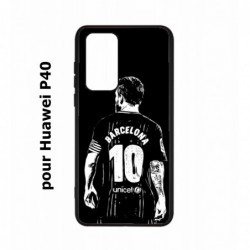 Coque noire pour Huawei P40 Lionel Messi FC Barcelone Foot