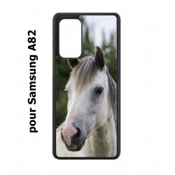 Coque noire pour Samsung Galaxy A82 Coque cheval blanc - tête de cheval
