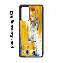 Coque noire pour Samsung Galaxy A82 Stephen Curry Golden State Warriors Shoot Basket