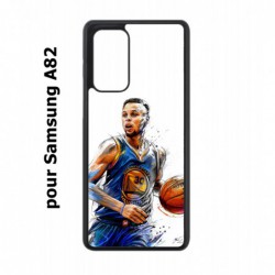 Coque noire pour Samsung Galaxy A82 Stephen Curry Golden State Warriors dribble Basket