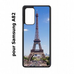 Coque noire pour Samsung Galaxy A82 Tour Eiffel Paris France