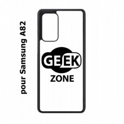 Coque noire pour Samsung Galaxy A82 Logo Geek Zone noir & blanc