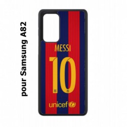 Coque noire pour Samsung Galaxy A82 maillot 10 Lionel Messi FC Barcelone Foot