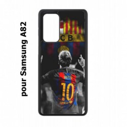 Coque noire pour Samsung Galaxy A82 Lionel Messi 10 FC Barcelone Foot