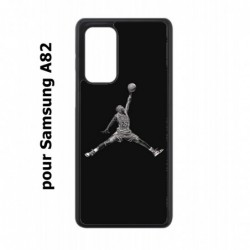 Coque noire pour Samsung Galaxy A82 Michael Jordan 23 shoot Chicago Bulls Basket