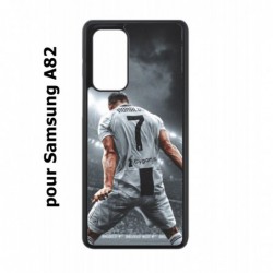 Coque noire pour Samsung Galaxy A82 Cristiano Ronaldo club foot Turin Football stade