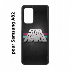 Coque noire pour Samsung Galaxy A82 logo Stars Wars fond gris - légende Star Wars