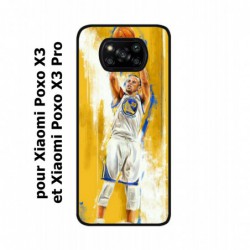 Coque noire pour Xiaomi Poco X3 & Poco X3 Pro Stephen Curry Golden State Warriors Shoot Basket