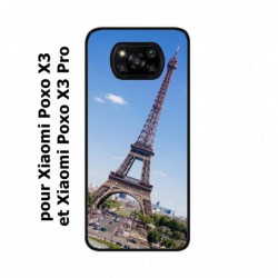 Coque noire pour Xiaomi Poco X3 & Poco X3 Pro Tour Eiffel Paris France