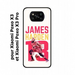 Coque noire pour Xiaomi Poco X3 & Poco X3 Pro star Basket James Harden 13 Rockets de Houston