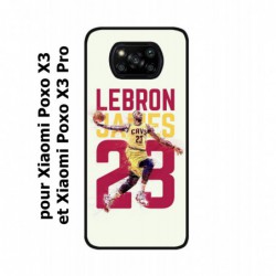 Coque noire pour Xiaomi Poco X3 & Poco X3 Pro star Basket Lebron James Cavaliers de Cleveland 23