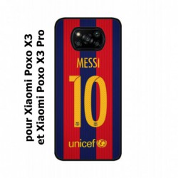 Coque noire pour Xiaomi Poco X3 & Poco X3 Pro maillot 10 Lionel Messi FC Barcelone Foot