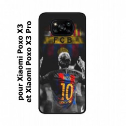 Coque noire pour Xiaomi Poco X3 & Poco X3 Pro Lionel Messi 10 FC Barcelone Foot